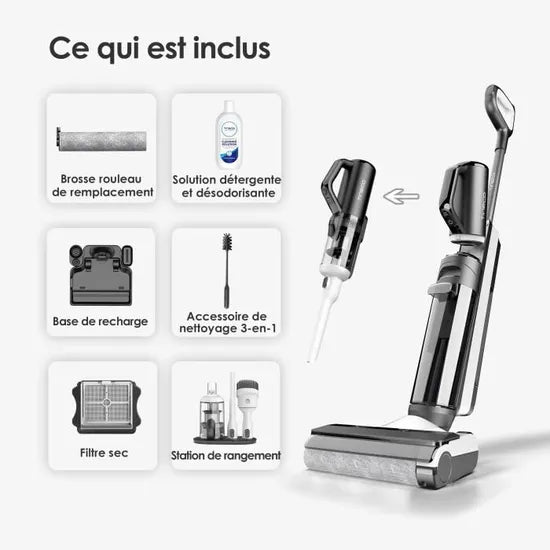 Aspirateur Lavant Tineco Floor One S5 Combo - Aspirateur Sans Fil Eau/Poussière - Aspirateur à main