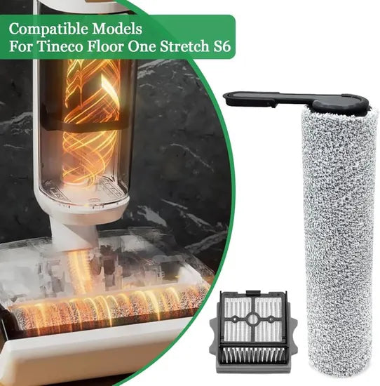 Brosse à rouleau + filtre pour Tineco Floor One Stretch S6 aspirateur sec et humide pièces de rechange
